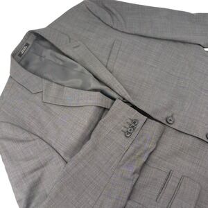 Express Photographer Fitted Gray Wool Silk Blend Suit Jacket Blazer 42R Mens